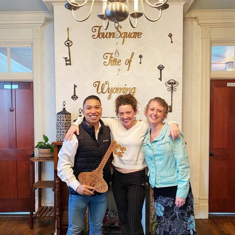 Happy Cheyenne homeowners at closing