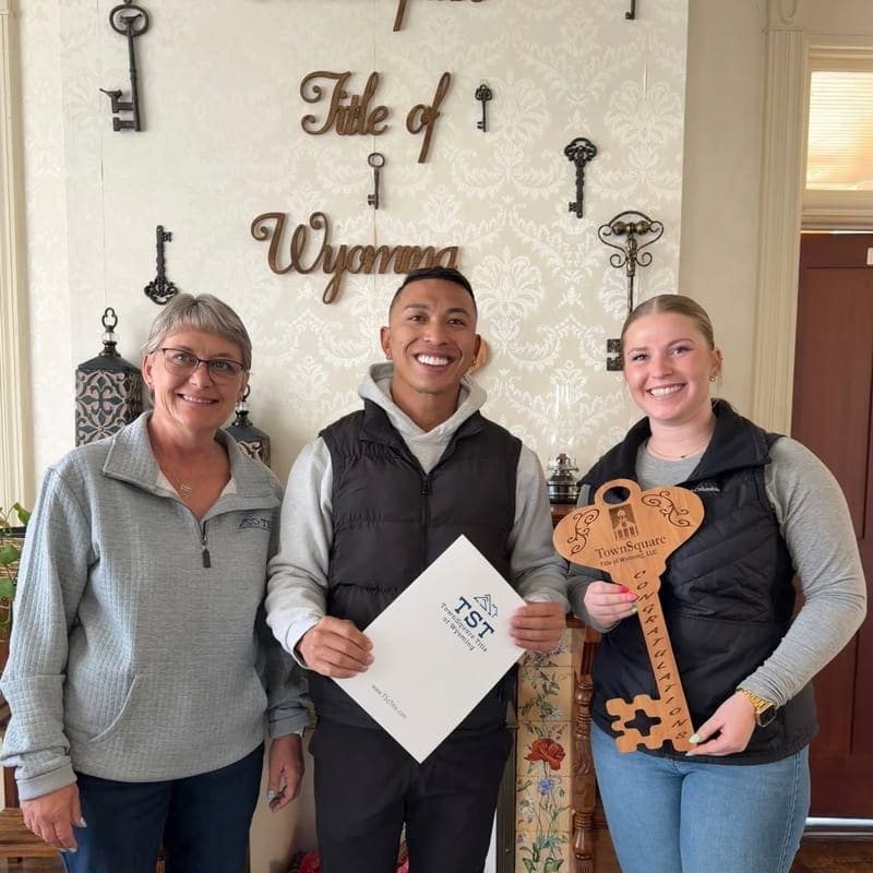 Happy sellers at closing