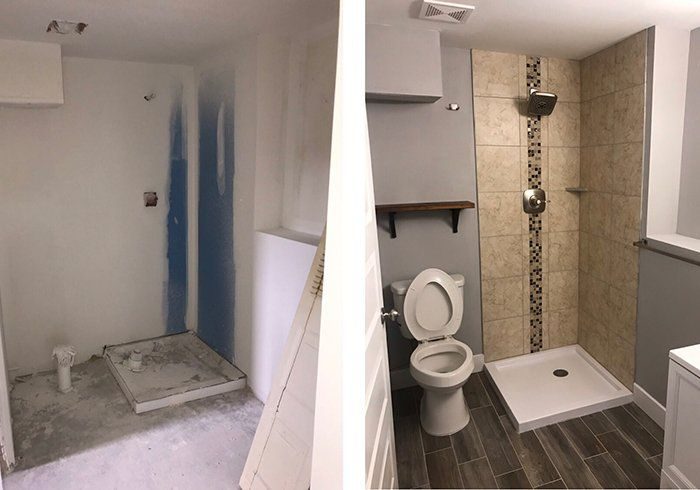 Bathroom before and after renovation by House Buyers of Cheyenne